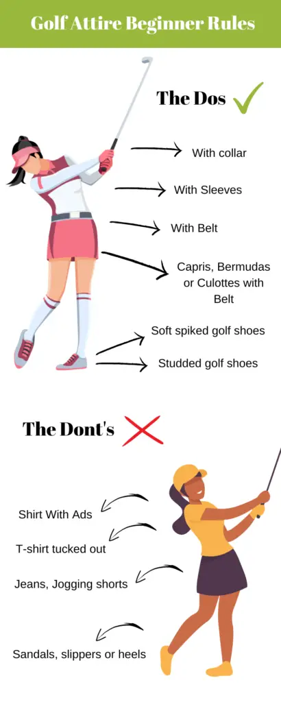 infographics - donts and dos of lady golf attire